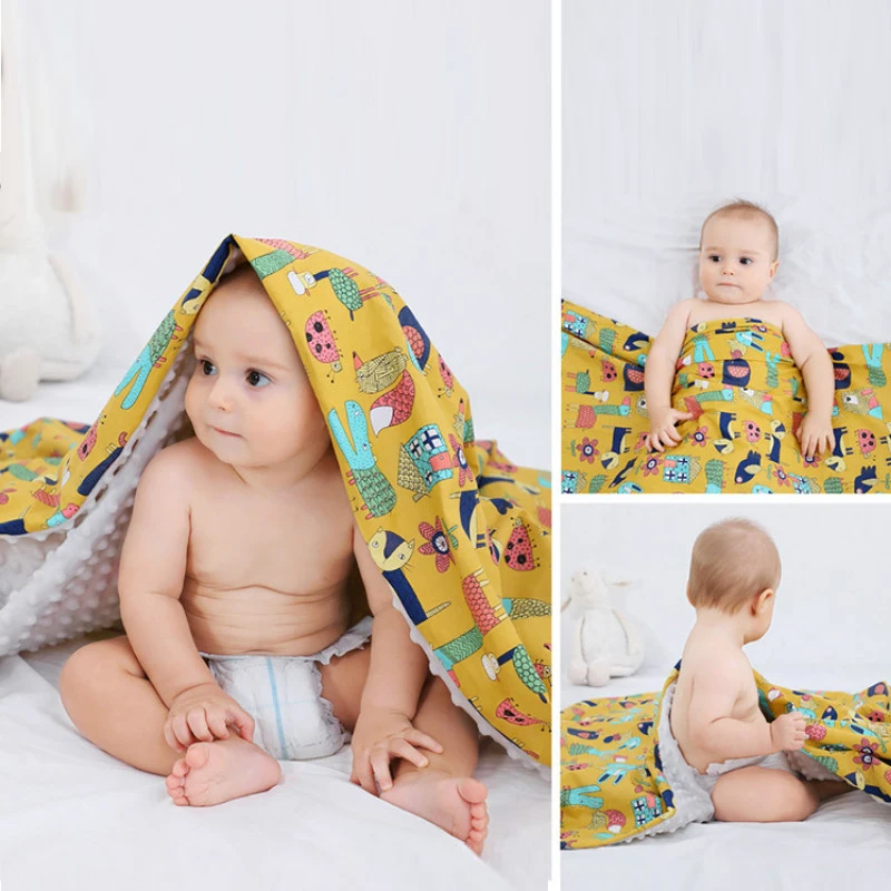 

Baby Blanket & Swaddling Newborn Thermal Soft Fleece Blanket Winter Solid Bedding Set Cotton Quilt Infant Bedding Swaddle Wrap