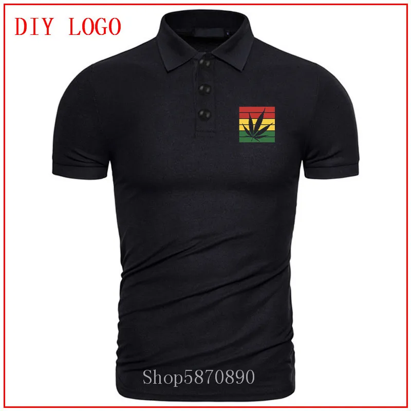 new style weed leaf rasta polo shirt man Summer Tops printed Tees Short Sleeves men tees Cotton Color diversified Unique | Мужская