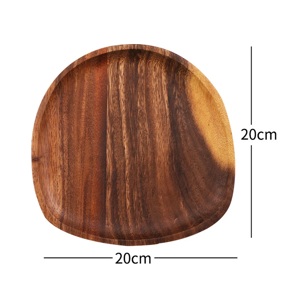 

lovesickness Wood Irregular Oval Whole Wood Solid Wood Pan Plate Fruit Dishes Saucer Tea Tray Dessert Dinner Plate Tableware Set