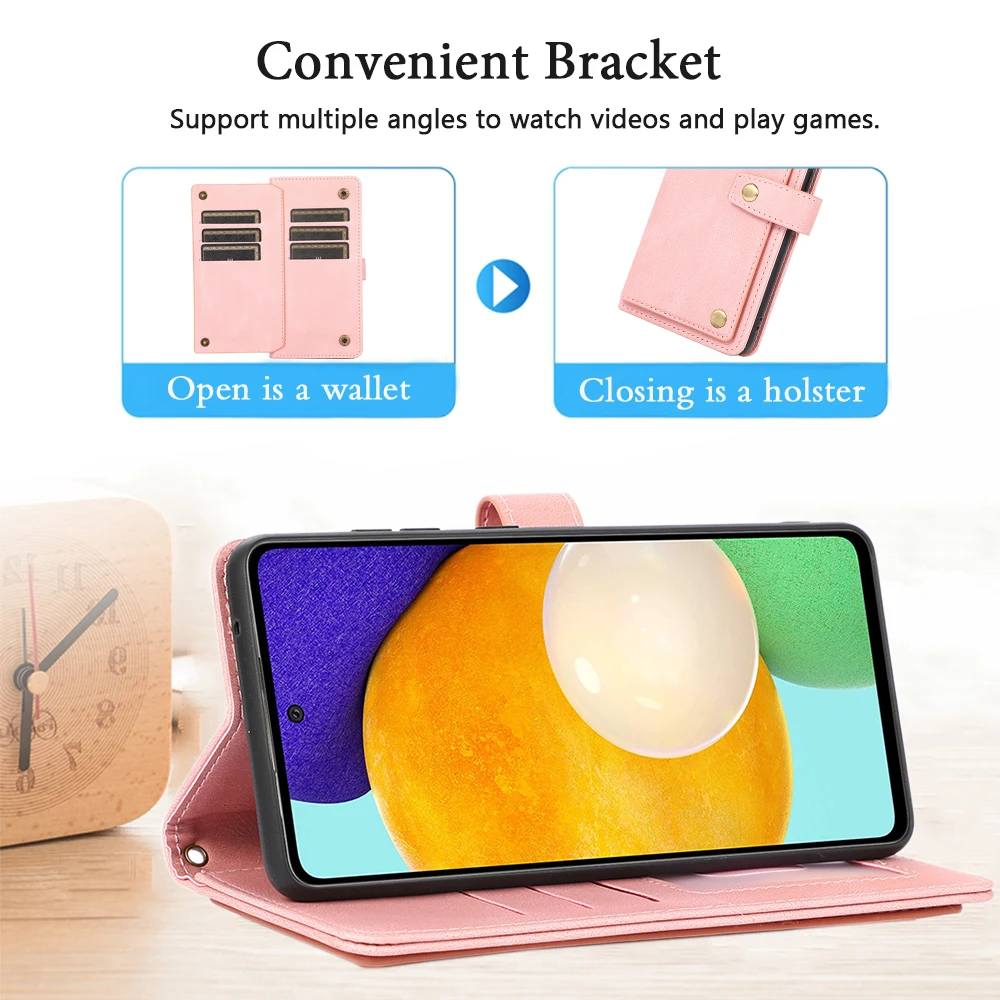 Leather Case For Samsung Galaxy A52 A72 A32 A13 A12 A22 A51 A71 A41 A31 A21 A50 A70 A30 S A40 A20 E A10 Wallet Flip Phone Cover