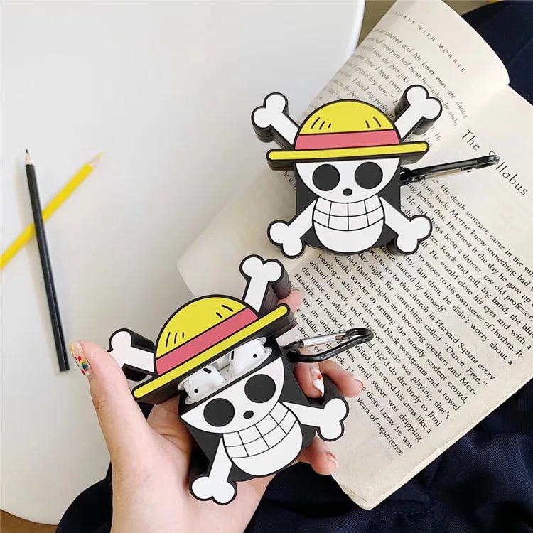 Для Apple AirPods японский аниме мультфильм наушники чехол для Airpods 2 один кусок Прохладный Череп беспроводные наушники защитный чехол коробка