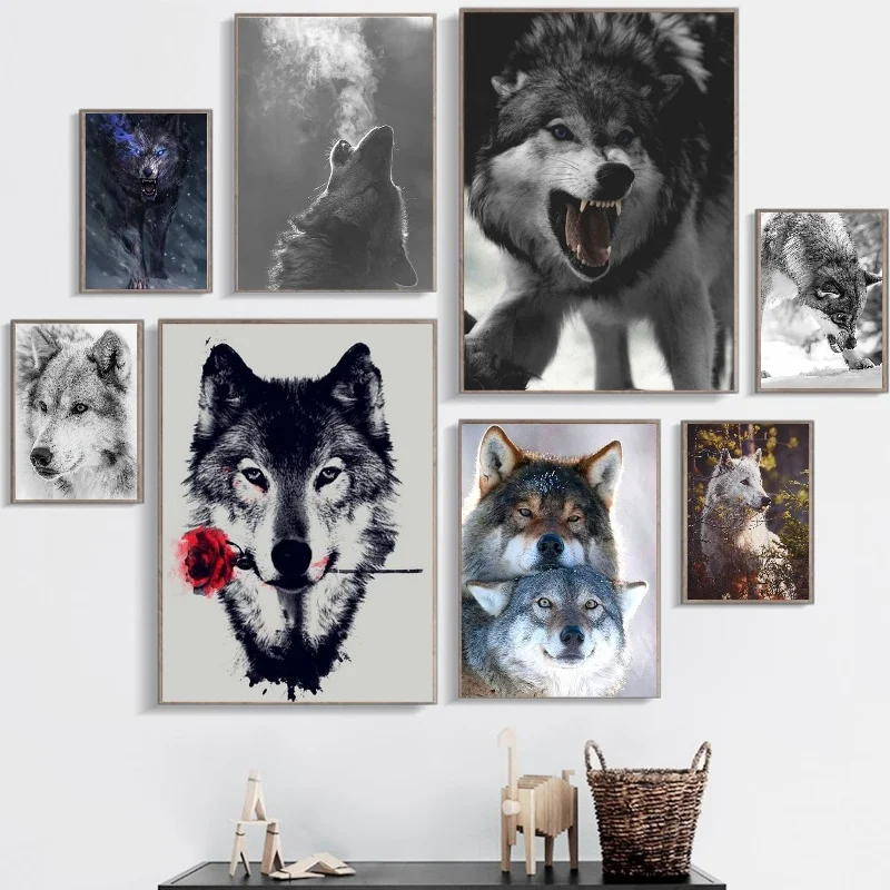 Картина волк сделай сам полная картина украшение для дома рождественский