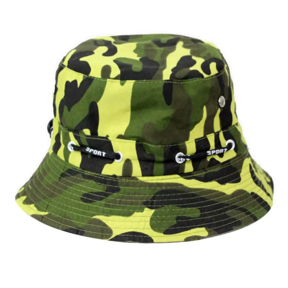 

New Fashion Camouflage Sun Block Bucket Hat Outdoor Breathable Hiking Fishing Cap Sun Fishing Boonie Hat