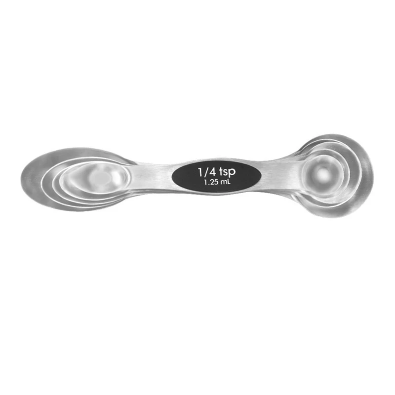 

Magnetic Measuring Spoons Stainless Steel Measuring Spoons Set of 5 with 1Pcs Silicone Bottle Brush Bottle Cleaner