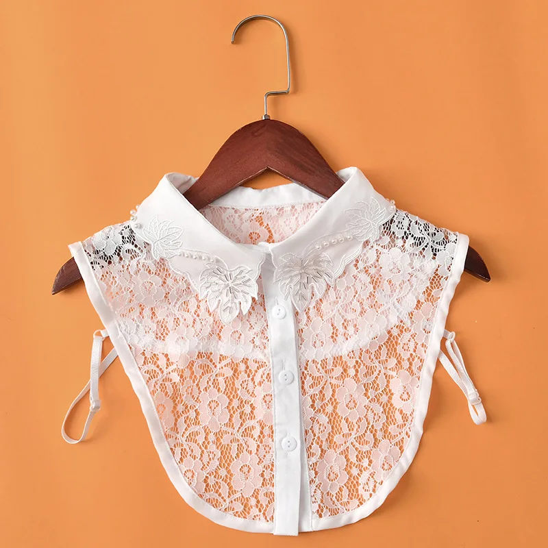 

Lovely maple leaf Women's Fake Collar Shirt Lace Collar Half Shirt False Blouse Doll Collar Shawl Shoulder Clothing Accessories