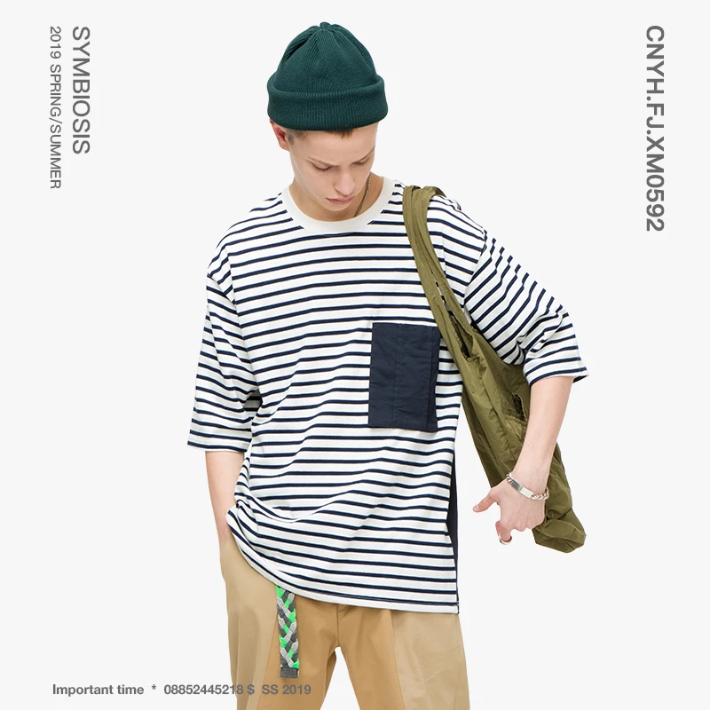 VIISHOW уличная полосатый Для мужчин футболки Марка Повседневное хлопок половина