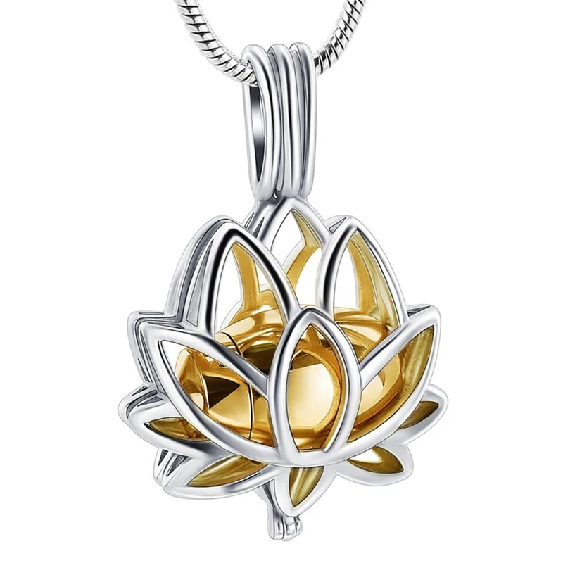 Новый дизайн Подарочное ожерелье Lotus Hold мини урна из нержавеющей стали кремации