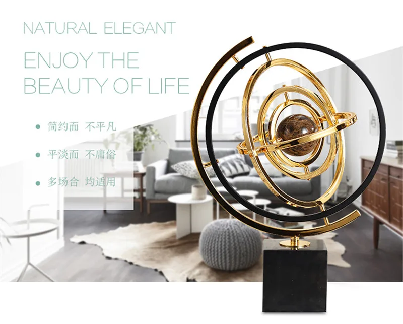 Модель декора для комнаты гостиницы дома гостиной металлический мраморный шар