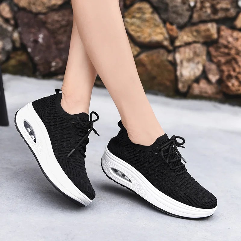 Women's Thick Soled Shoes, Women's Casual Shoes, New Breathable Mesh Sneakers in Spring and Autumn 2021