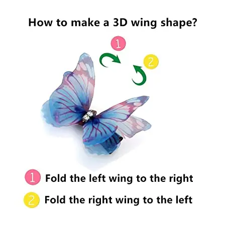 3 шт. двухслойные шифон ткани бабочка заколки для волос 3D Тюль украшение сада