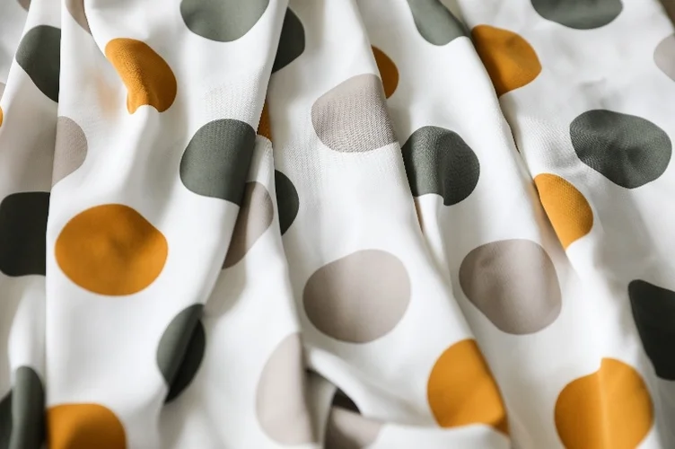 Широкая атласная ткань с принтом в крупный горошек 59 дюймов для одежды юбки