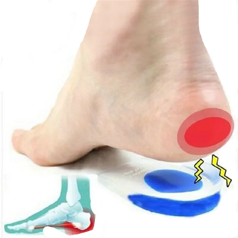 

1 Pair Soft Silicone Gel Insoles For Heel Spurs Pain Foot Cushion Foot Massager Care Half Heel Insole Pad Height Shoes Increase