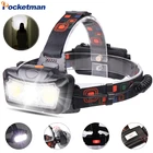 Pocketman Высокий люмен T6 + COB светодиодный головной светильник дальний фары красный Предупреждение хвост светильник головкой спереди светильник Перезаряжаемые Головной фонарь