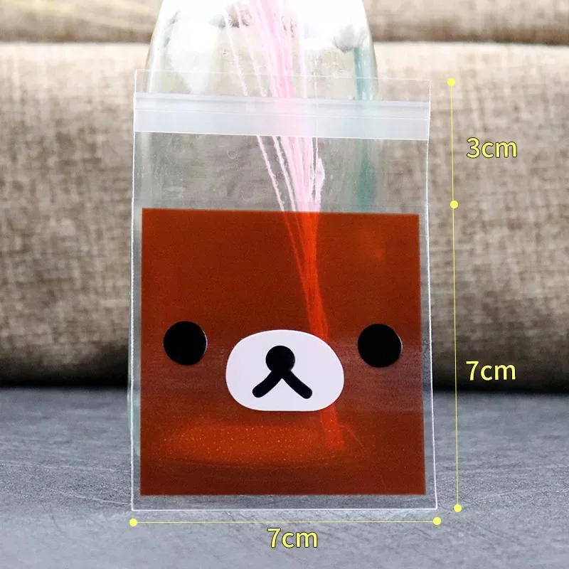 

Пластиковые пакеты для печенья PEIPINGKE с розовым медведем 100 шт