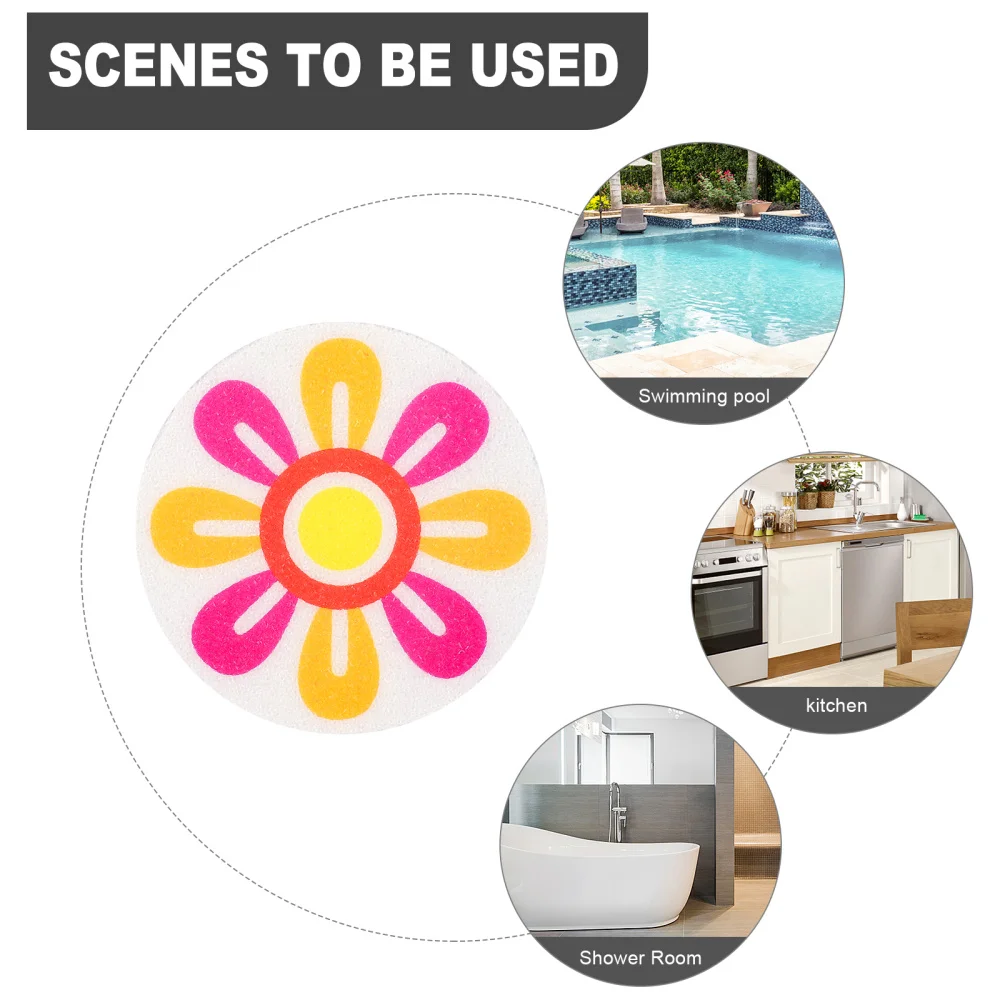 

10pcs Bathtub Self-Adhesive Stickers Round Bathroom Anti Skid Tapes with Scraper