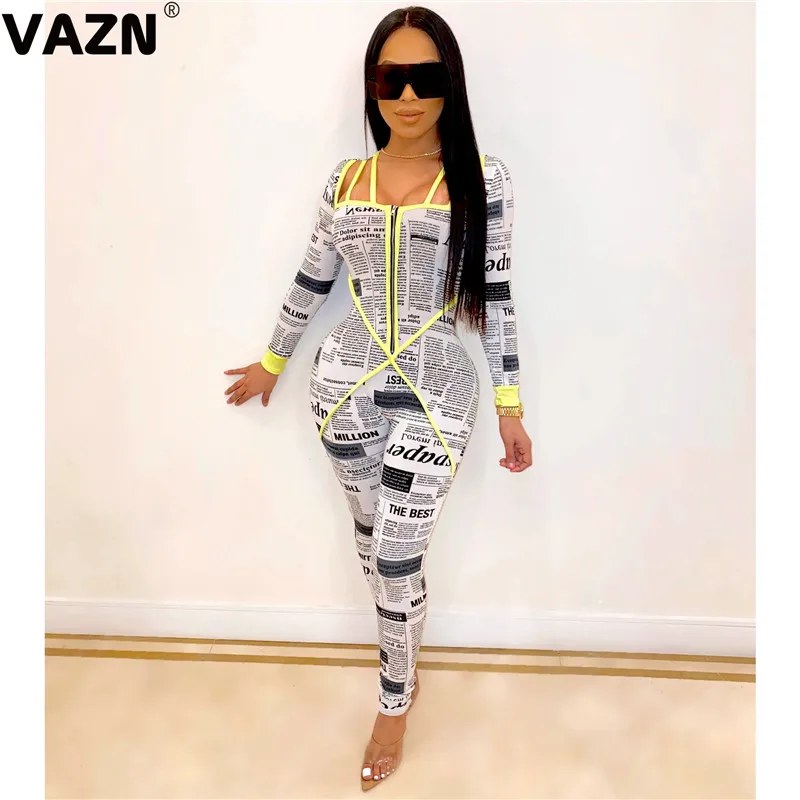 VAZN новые изысканные 2020 летние пикантные женские желтый longh боди с надписью