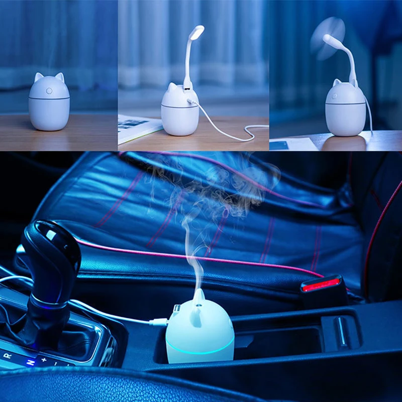 

220ML Electric Air Humidifier Aroma Essential Oil Diffuser USB Plug LED Night Lamp Mini for Home Spa Car Mist Spray Aromatherapy