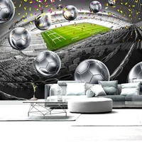 custom 3d wall murals hd football field silver football art wallpaper living room restaurant background wall decor wall painting