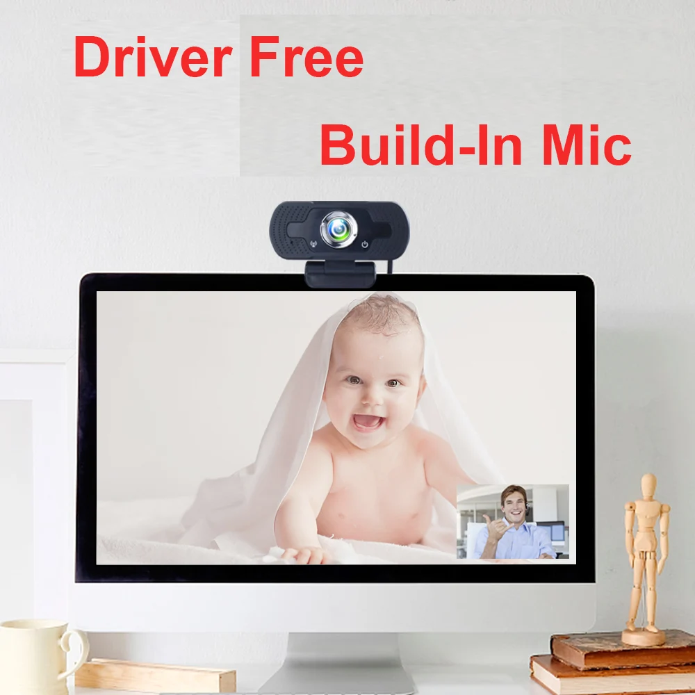 Веб камера HD 1080P USB для прямого эфира встроенный микрофон|Компактные видеокамеры|
