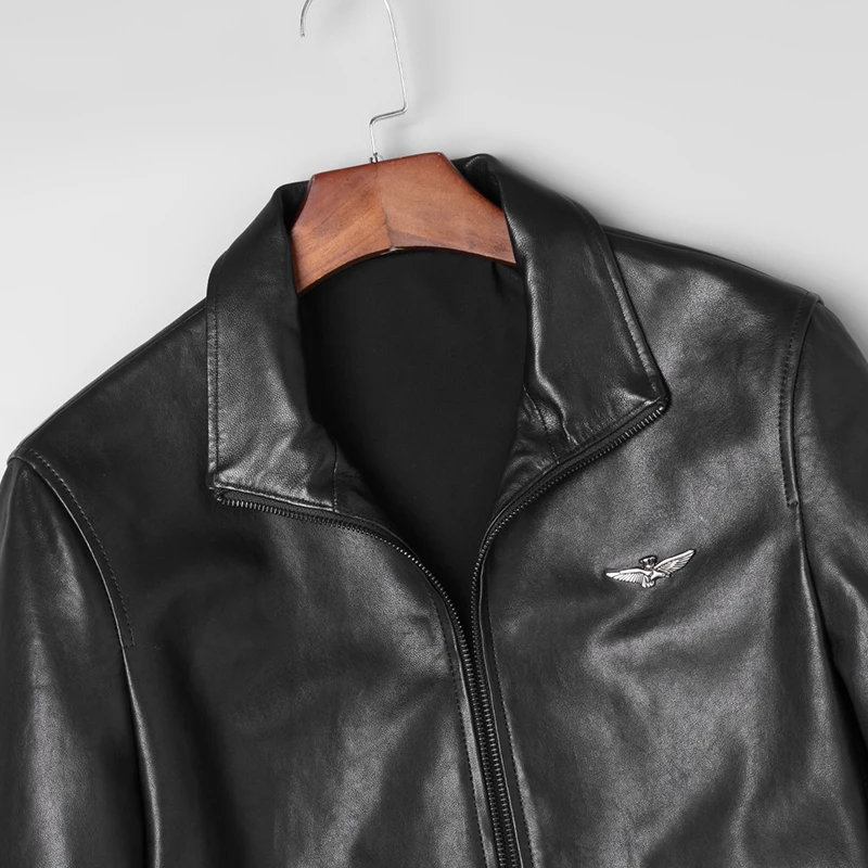 DK натуральная козья кожа одежда Повседневная Деловая формальная кожаная куртка