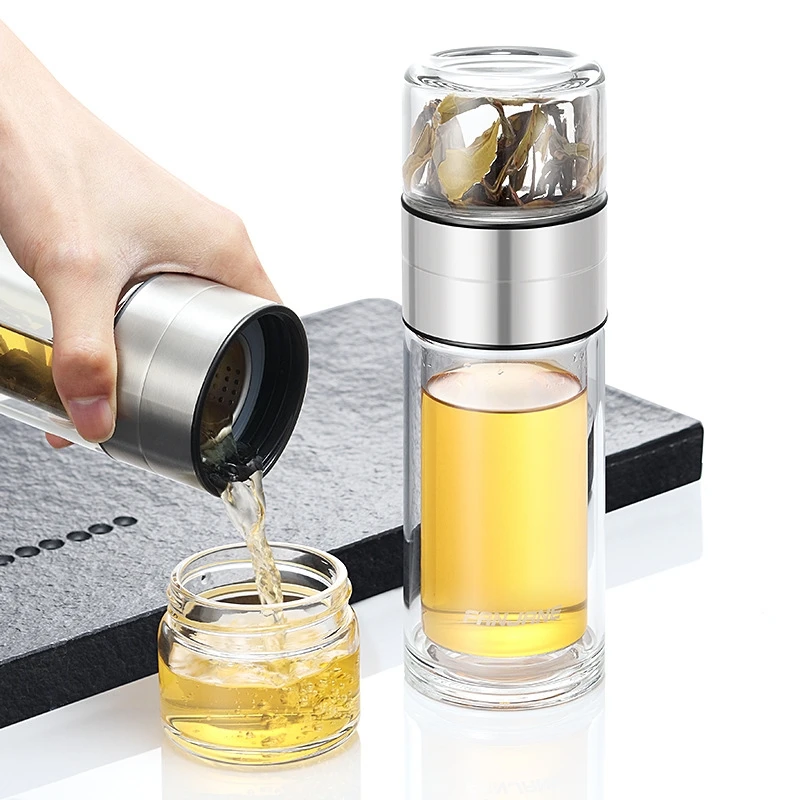 Новый KAXIFEI Стекло портативные бутылки для воды с двойными стенками 350/400/450 мл