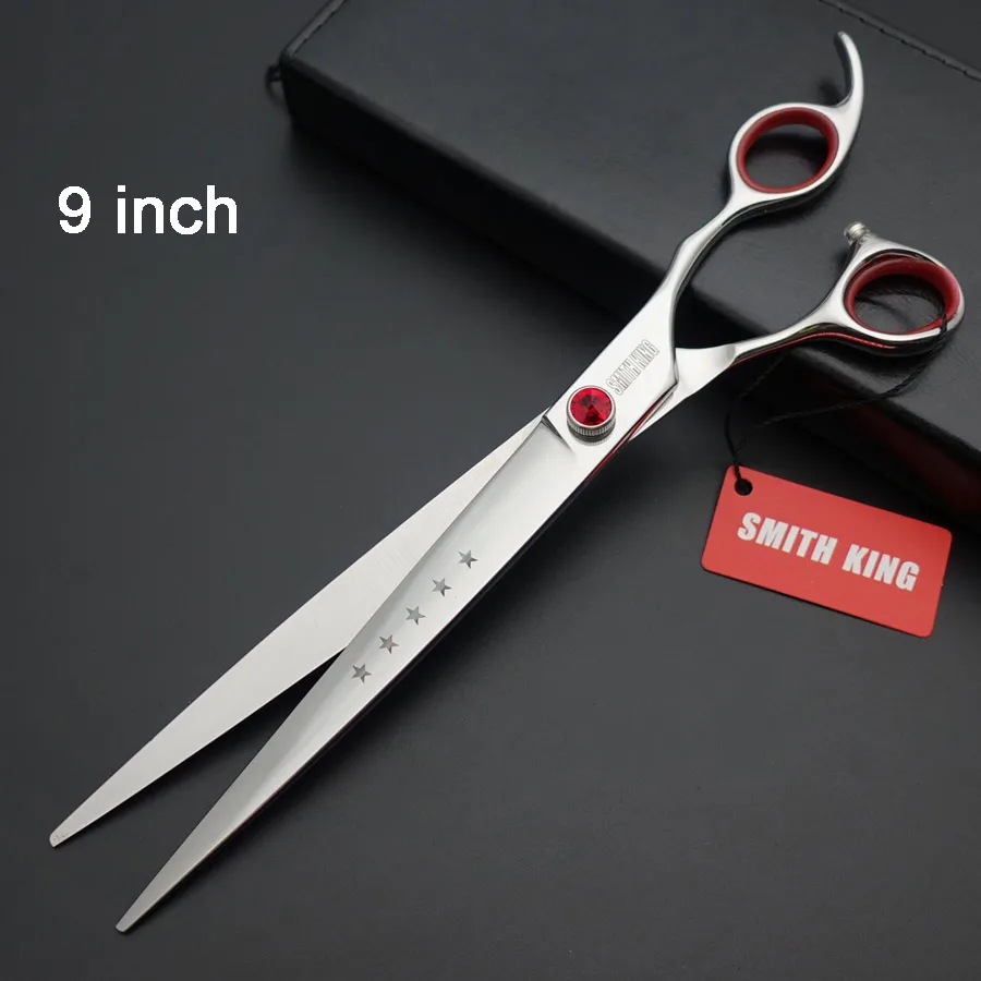 9 inch " /10" профессиональные ножницы для ухода за собаками премиум класса с острыми краями, прямые ножницы SMITH KING/режущие наборы для ножниц SUSP440C - Цвет: 9 inch
