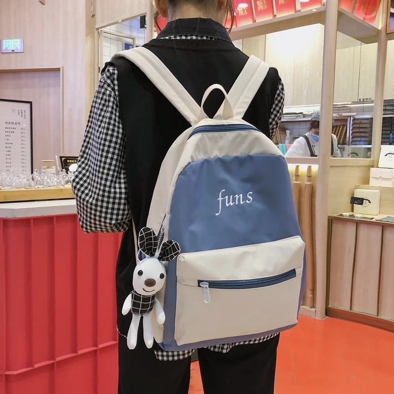 Водонепроницаемый рюкзак контрастных цветов школьная сумка из ткани Оксфорд для