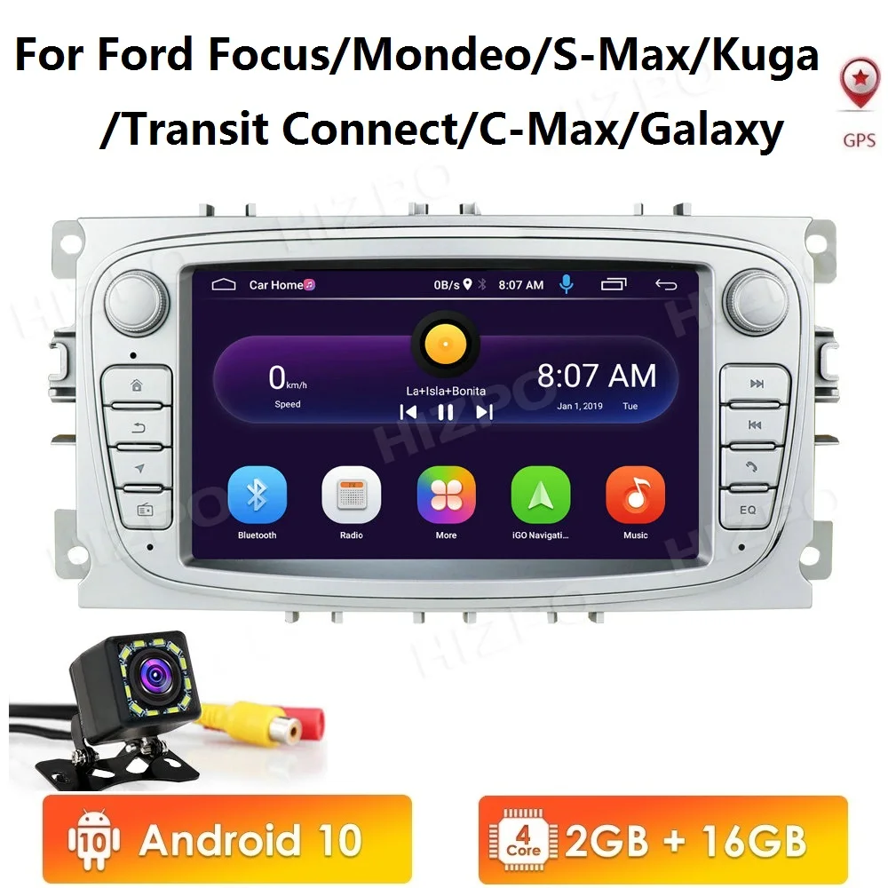 Автомагнитола 2 + 16 для Ford Focus S Max Mondeo 9 Galaxy C радио мультимедийный видеоплеер