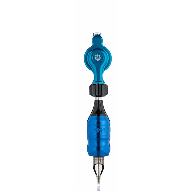 With Blue 27mm Grip Купить одно высокое качество Перманентный макияж роторная Германия мотор тату машина поставка - Цвет: With Blue 27mm Grip
