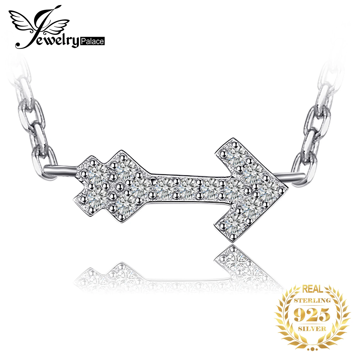 Jewelryдворца любовь стрелка круглое ожерелье чистое серебро 925 45 см ювелирные