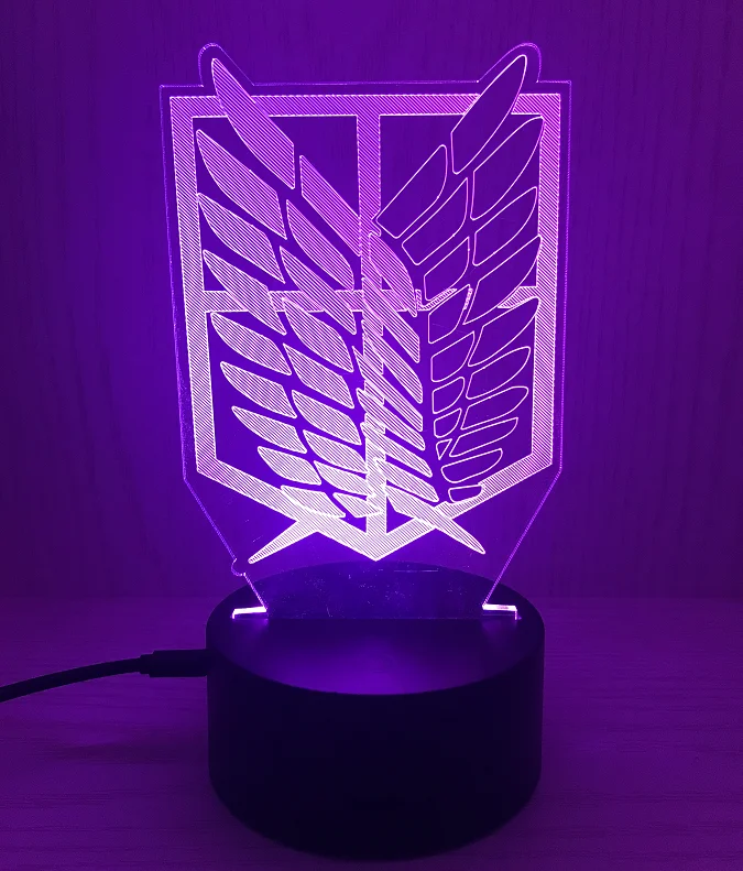 

Anime Attack on Titan Night Light Led Logo Children Kids Boys Gift Manga Japanese Anime Bedroom Desk Lamp Shingeki no Kyojin