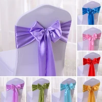 17275cm chair sash long tail butterfly bow tie ready made sash spandex ribbon wedding chair decoration