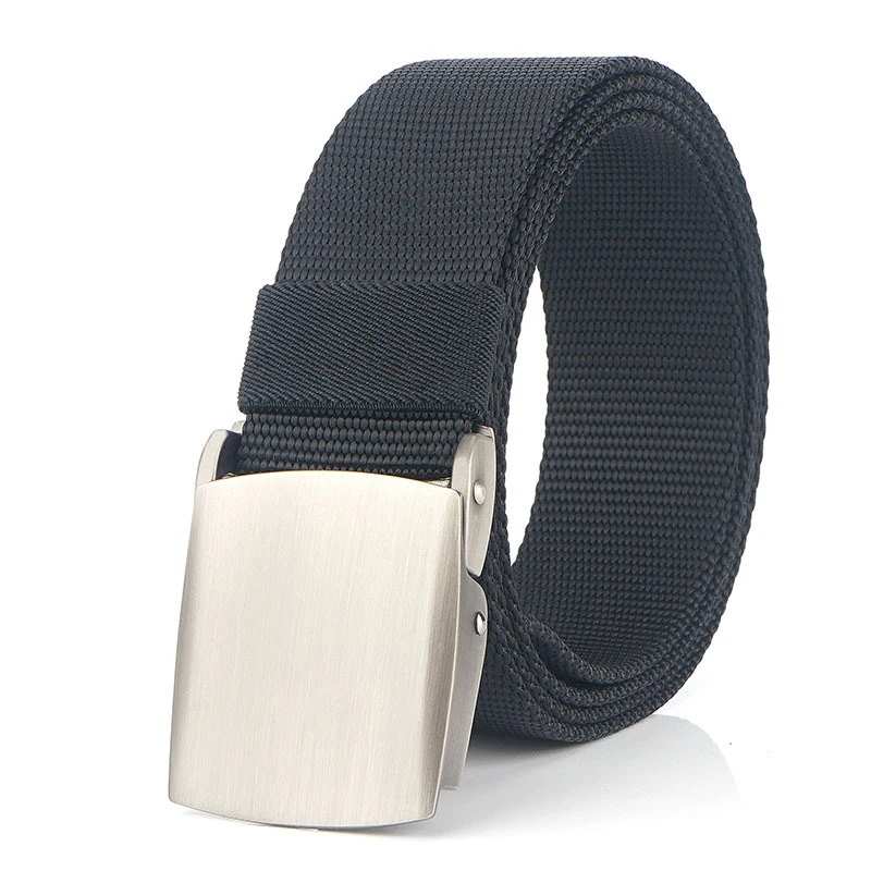 Canvas Belt Alloy Automatic Buckle Men belt Casual Youth Jeans Students belt Braided belt Nylon Tactical belt 120cm