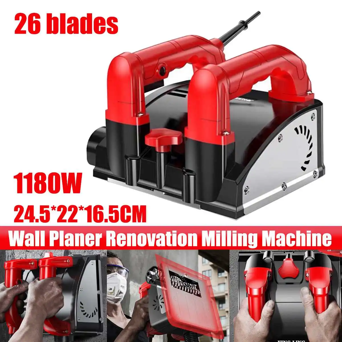 

1680W Professional Electric Hand Planer Wide Pure Copper Motor High Efficiency Powerful Electric Wall Planer with Dust Collect
