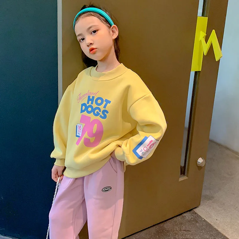 

Girls plus velvet sweater for fall/winter 2021 new big children's one-piece velvet thickened children's western style blouse