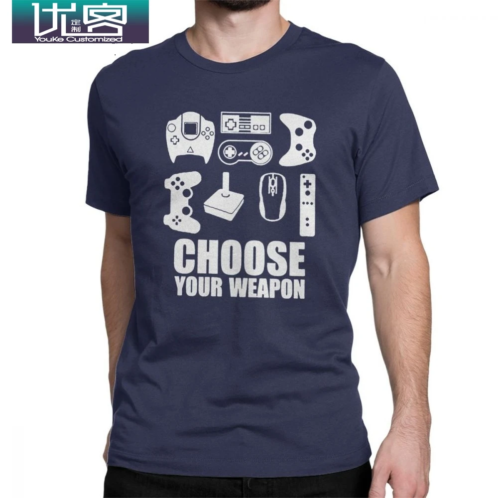 Выберите свое оружие геймера мужские футболки контроллер видеоигр Мужская