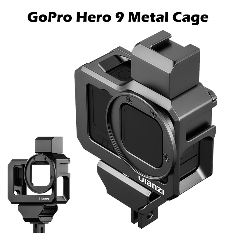 

Металлический чехол для видеокамеры Ulanzi G9-5 GoPro 9, жесткий противоударный корпус с адаптером для фильтра 52 мм, Удлинительное крепление для хо...