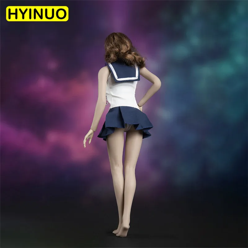 

1/6 Scale Women Sexy White Shirt Sexy Girl Lady Sailor Suit Short Skirt Low-cut Clothes Clothing Set For 12" Figure Female Body