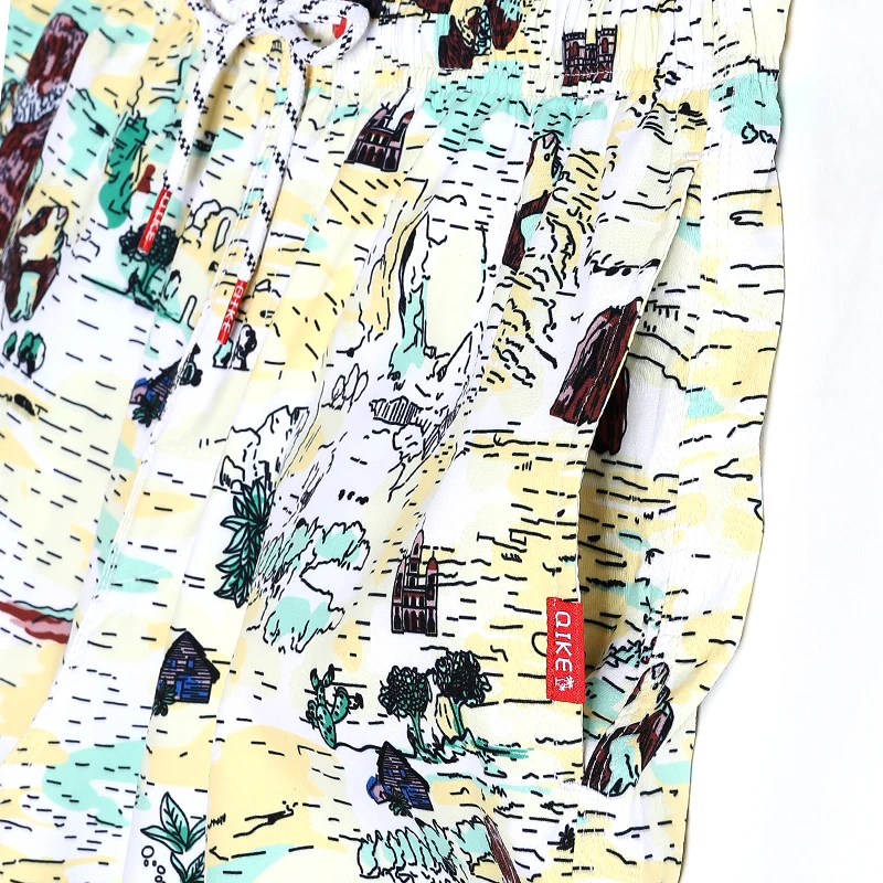 QIKE купальный костюм мужские сексуальные весенние шорты с принтом быстросохнущие