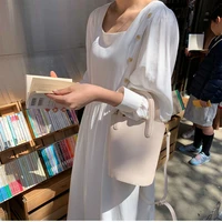 women summer long dress square collar lantern sleeve vestidos with buttons white casual robe femme sukienki streetwear jurken