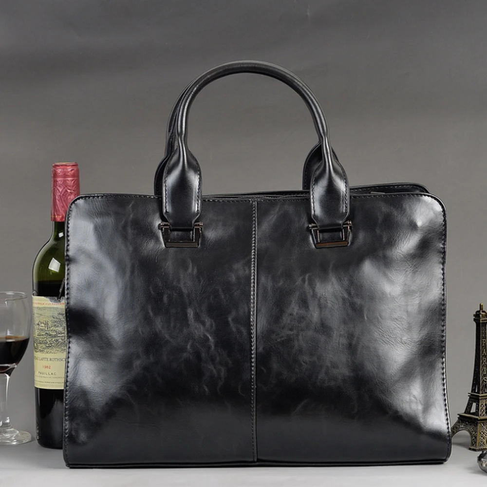 

2021 Men Briefcase Male High Quality PU Leather Laptop Bag Business Office Handbags Black Brown Vintage Shoulder Bags XA711ZC