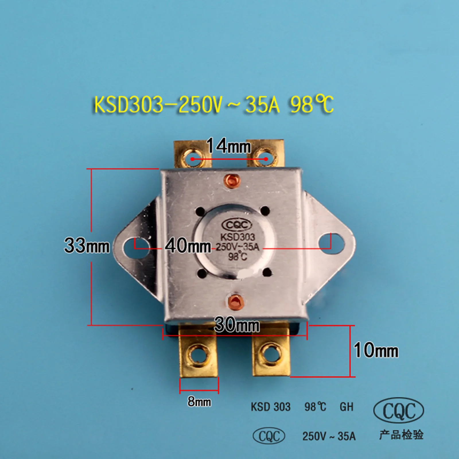 1 шт. двухполюсный регулятор температуры KSD303 35A 98 ° 306 60A 95 для электрического