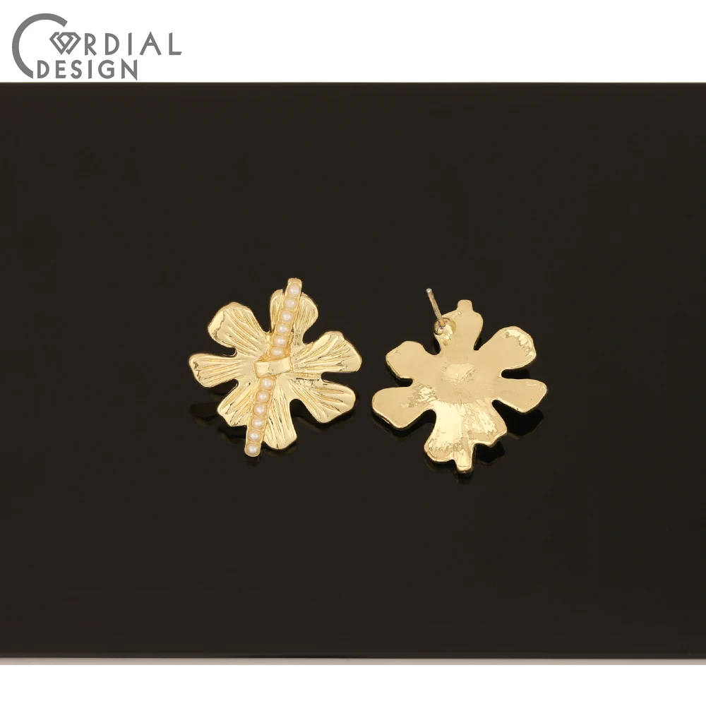 

Cordial Design 50Pcs 23*24MM Jewelry Accessories/Earring Stud/DIY/Imitation Pearl/Flower Shape/Jewelry Findings & Components