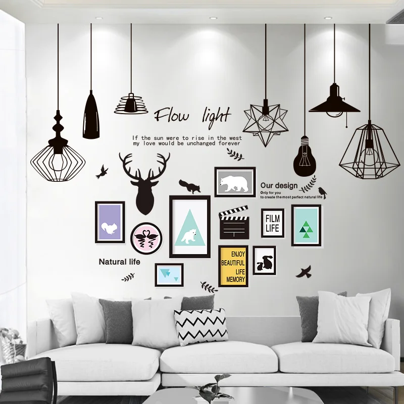 [SHIJUEHEZI] электрические лампочки настенные стикеры виниловые DIY фоторамки