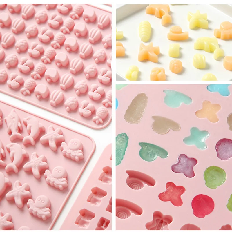 

Silicone Gummy Mold for Ice Cubes Gelatine Baking Candy Mold High Temperature Resistant DIY Chocolate Soft Sugar Jelly Cake Mold