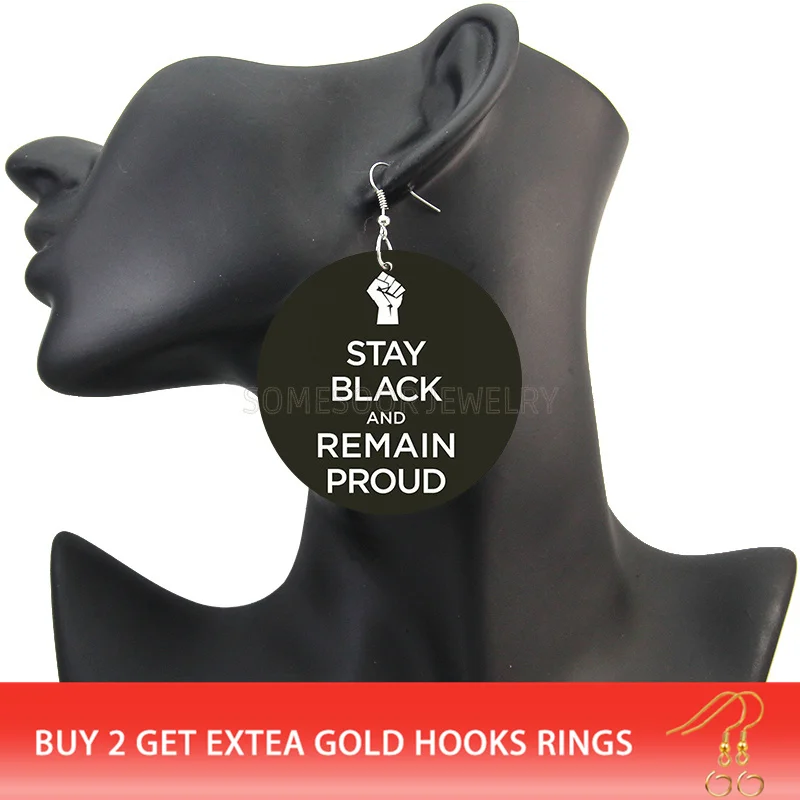 SOMESOOR оставающиеся черные необработанные африканские деревянные висячие серьги