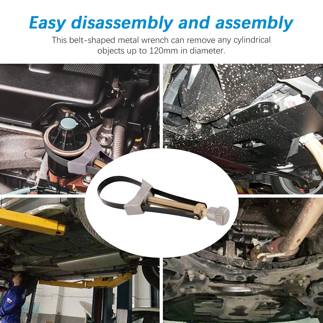 

Car Auto Oil Filter Removal Tool Filter Wrench Adjustable Wrench Diameter Oil Grid Removal Tool For Yamaha For Suz 60Mm To 120Mm