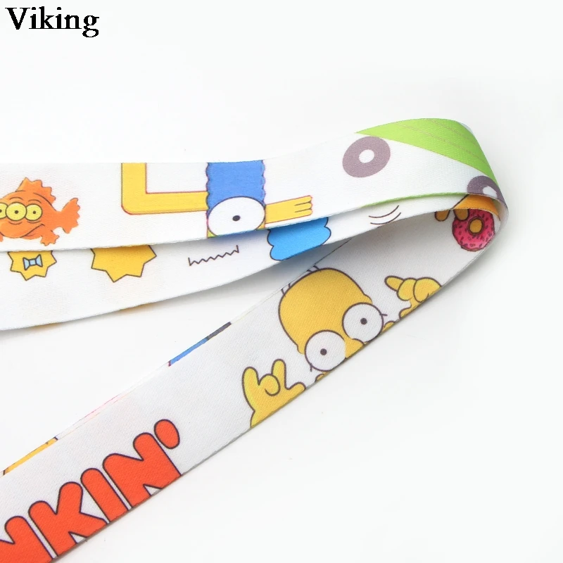 Забавный шнурок с мультяшным принтом для ключей шейный ремешок веревка телефона