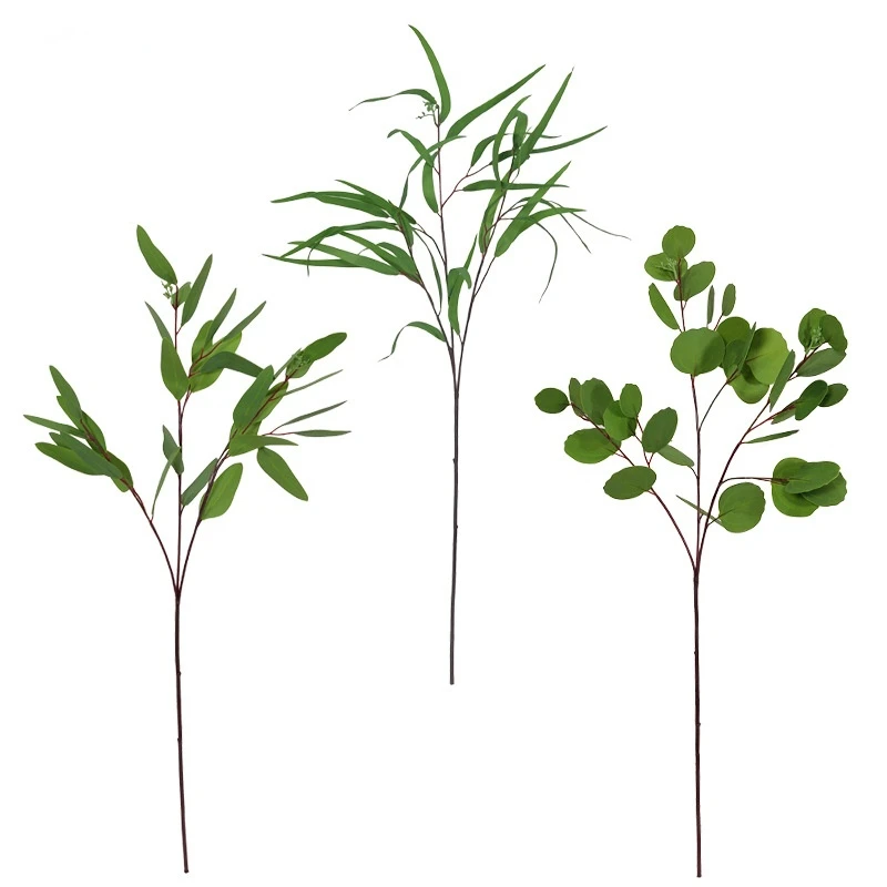 

Artificial Green Plant Long Pole with Fruit Eucalyptus Flower Arrangement Fake Plant Room Hotel Restaurant Desk Decoration DIY