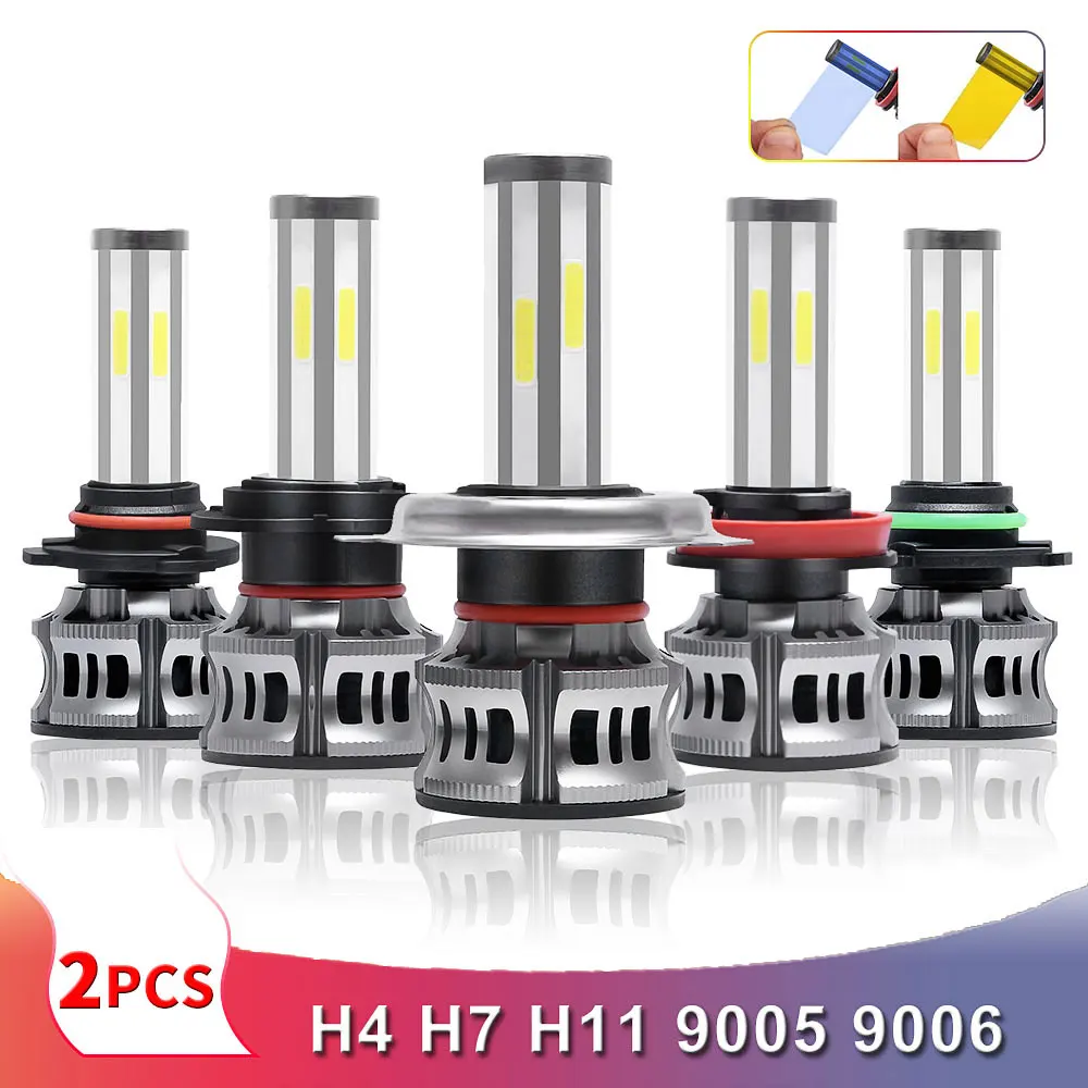 

Car Headlight Lamp H7 H4 LED Light Bulbs H11 Headlamp 9005 9006 Six-sided Illumination 6000k Fog Light 12V DOB Chips 72W 16000LM